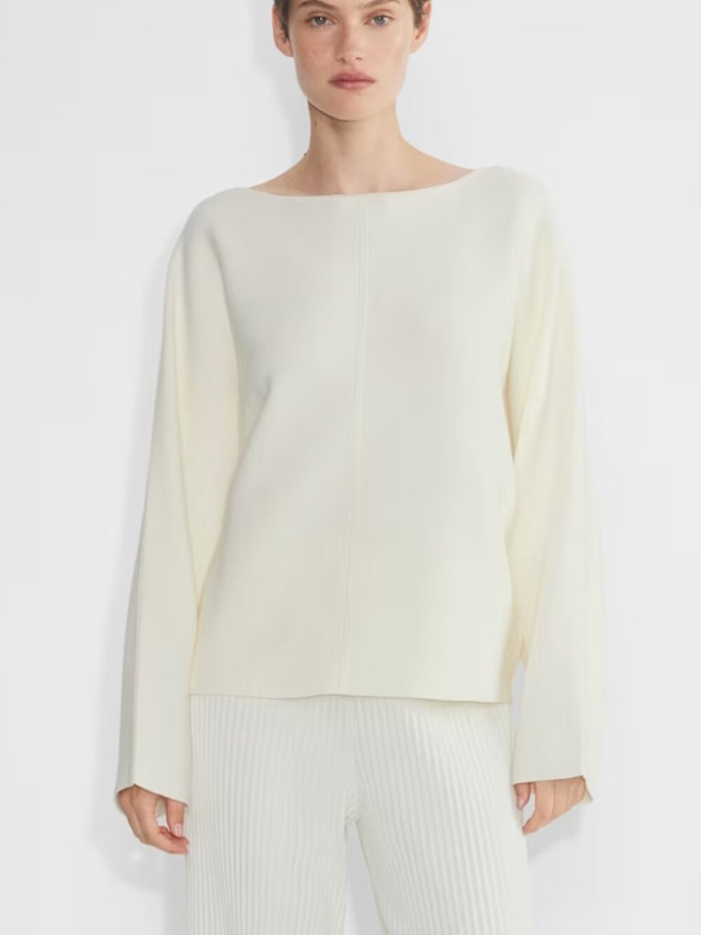 Aritzia Babaton Minimalist Sweater in Light Birch